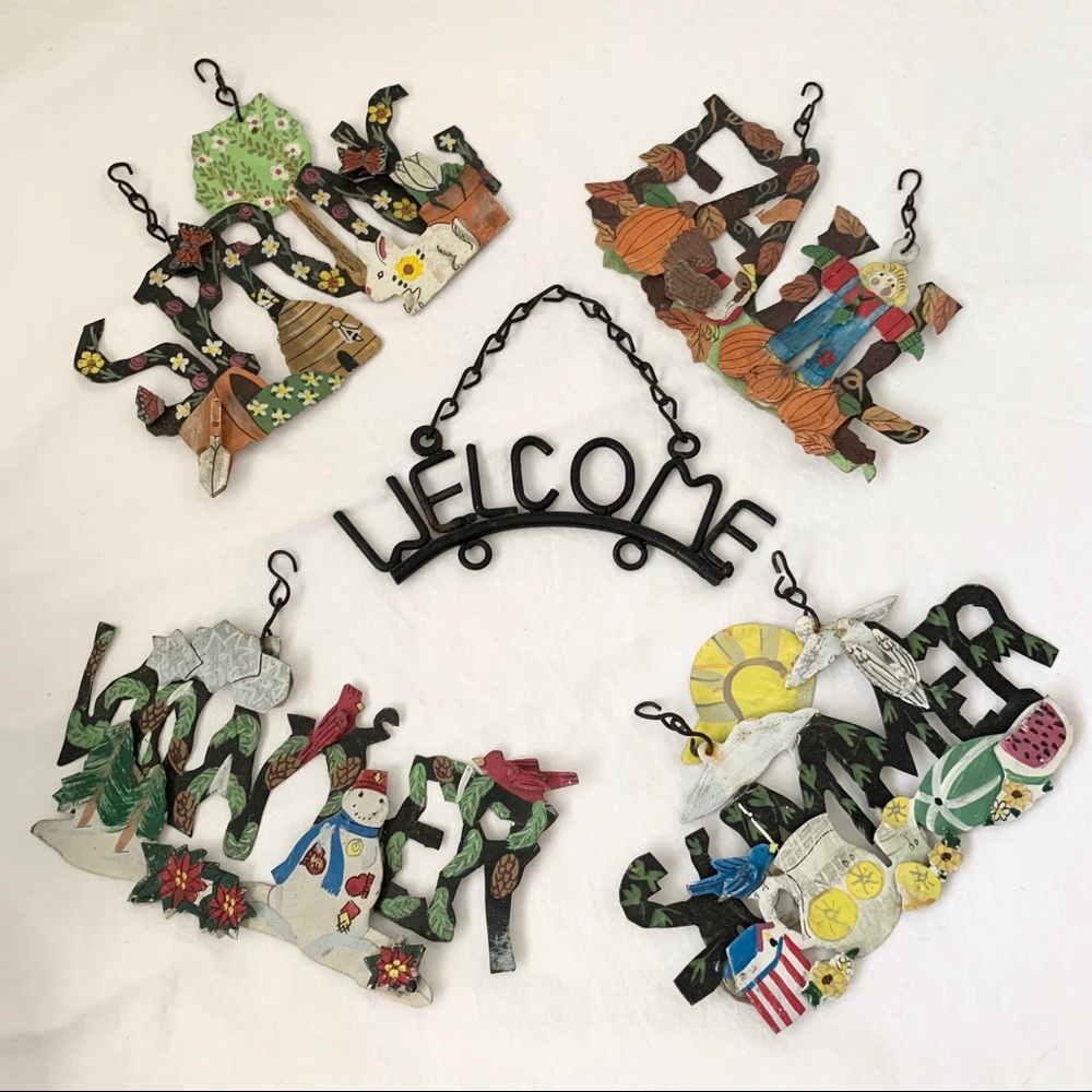 Hold Vintage 90’s welcome seasons sign